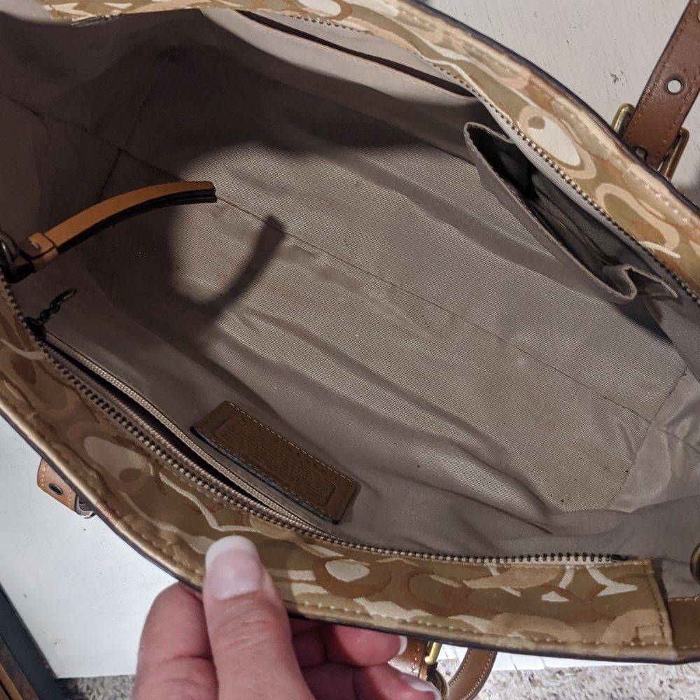 Coach Tan and Brown Tote Bag - Picture 5 of 11